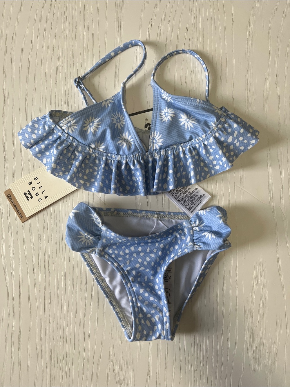 Billabong Light Blue Daisy Ruffle Two-Piece Swim Set